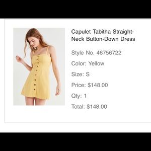 Yellow mini dress